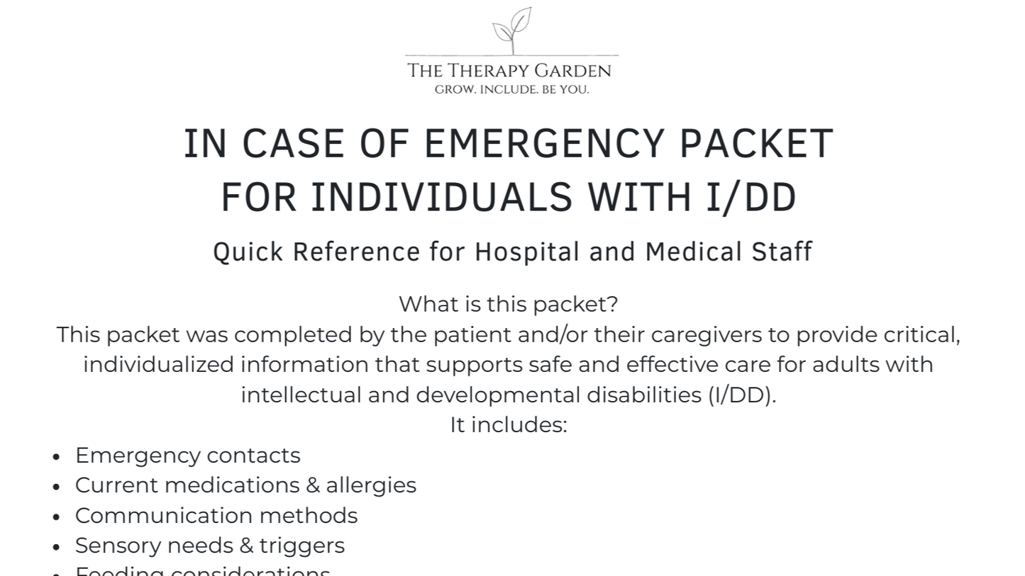 In Case of Emergency for Individuals with I/DD
