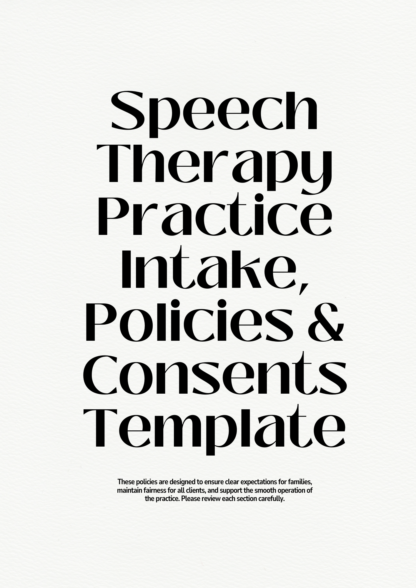 Private Practice Intake and Policies Template