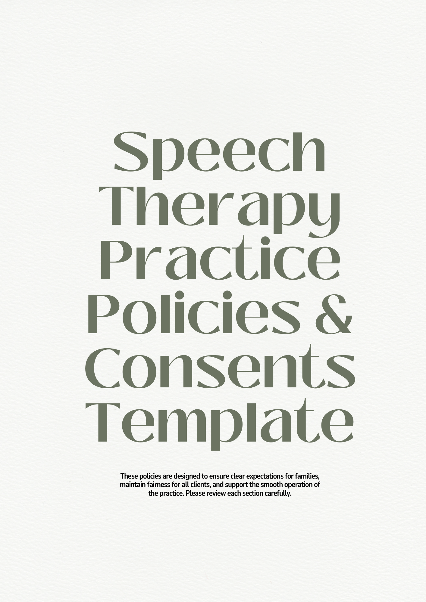 Private Practice Policies and Consents Template